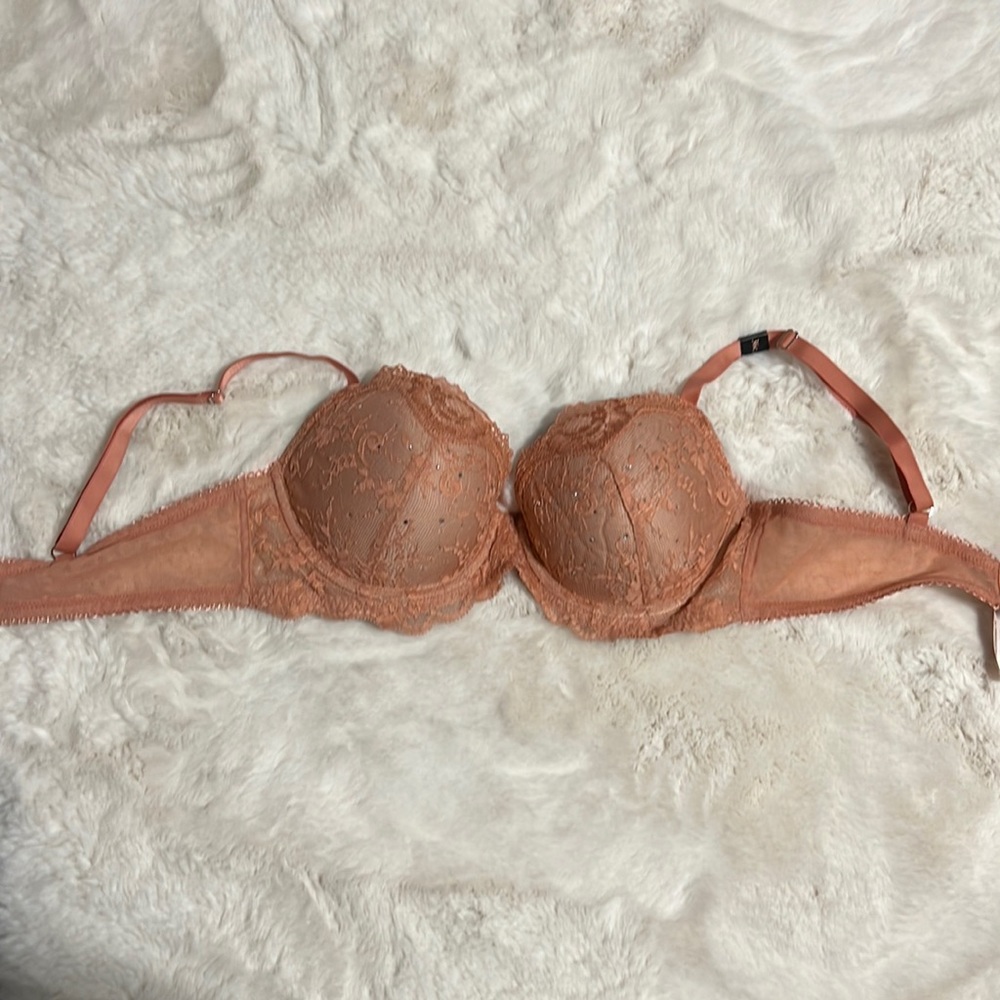 VS Bra Pinky-Peach with Crystal Rhinestones